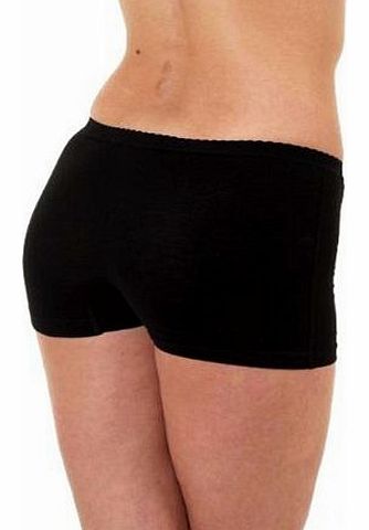 LADIES SUPERB SOFT STRETCH COTTON LYCRA SEXY SHORTS (Small UK 10, Black)