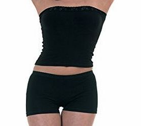 elegance1234 LADIES SUPERB SOFT STRETCH COTTON LYCRA SEXY SHORTS (X-Small UK 6/8, Black)