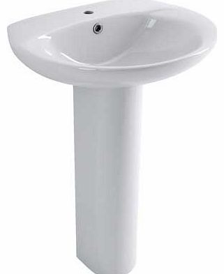 Eliana Maple 1 Tap Hole Basin with Full Pedestal