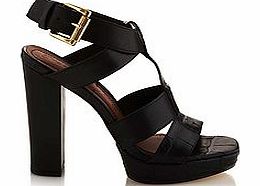 Sam block heel sandals in black