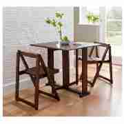 2 Seat Rubberwood Butterfly Set, Walnut