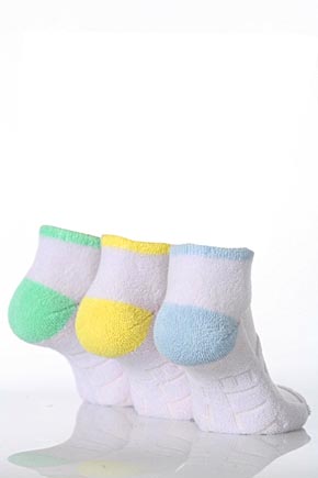 Ladies 3 Pair Elle Sculpted Reverse Cushioned Trainer Liners In 3 Colours Pink / Lilac / Turquoise