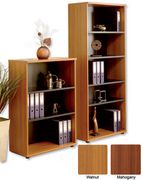 Elysium Bookcase Tall W800xD400xH1960mm Walnut with Black Trim