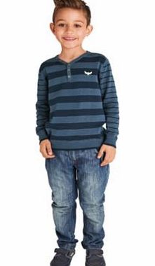 Emma Bunton Boys Striped Y Neck Jumper - 5-6