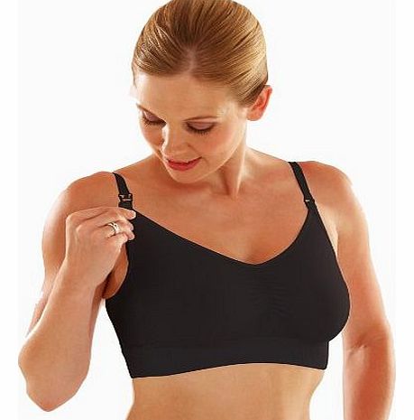 Seamless Nursing Bra (36, Black)