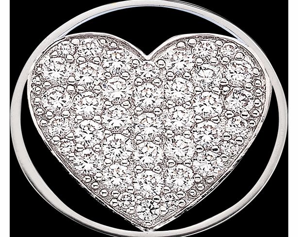 Ice Sparkle Heart 33mm Coin EC030