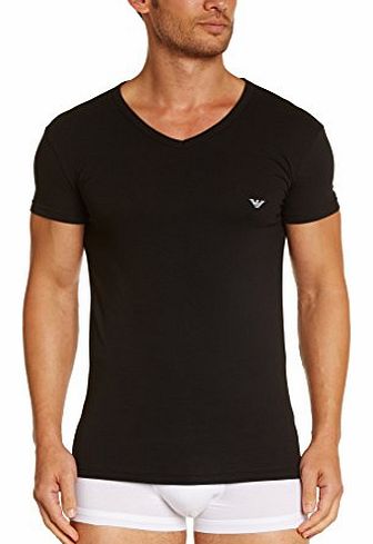 Armani Jeans Armani Eagle Stretch V Neck Tee Black Small