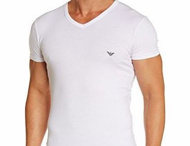 Armani Jeans Armani Eagle Stretch V Neck Tee White Medium