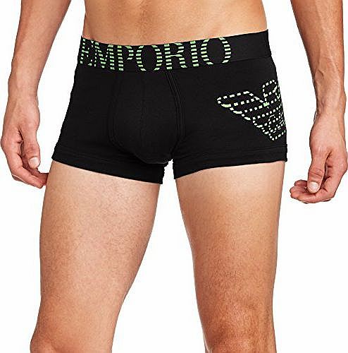 Intimates Mens Eagle Stretch Trunk Boxer Shorts, Black, Medium