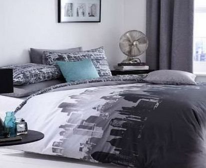 England Rugby City Scape Skyline Double Duvet Bed Linen Set