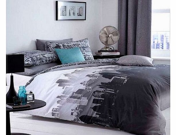 England Rugby City Scape Skyline King Size Duvet Bed Linen Set