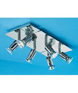 Chrome 6 Light Ceiling Plate