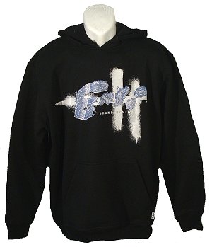Brand Denim Hooded Sweatshirt Black