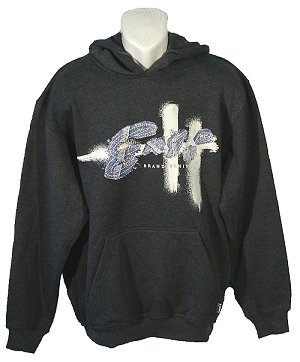 Brand Denim Hooded Sweatshirt Dark Grey