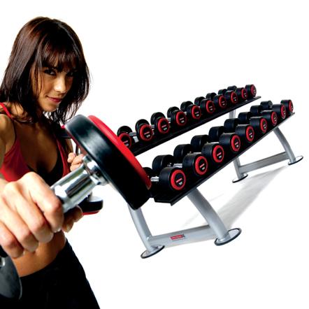 12-30Kg Rubber Dumbbell Set + Horizontal