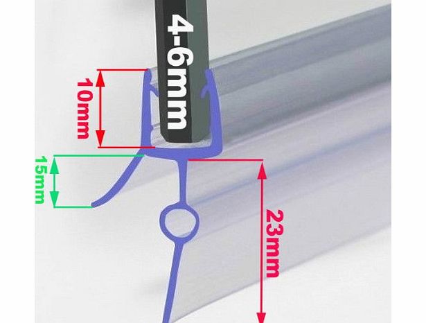 Bath Shower Screen Door Seal Strips 4-6mm Glass Door 16-23mm Gap Curved Flat