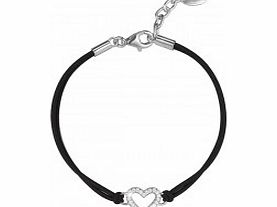 Ladies Brilliance Heart Black Bracelet