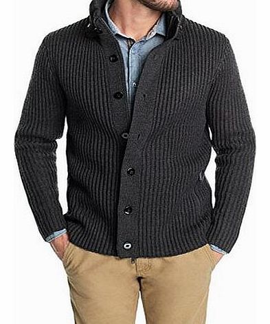 Mens Funktional Mit Kapuze Hooded Long Sleeve Cardigan, Grey (Granit Melange 152), X-Large