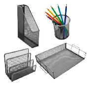 Silver Mesh Desk Accessories Set