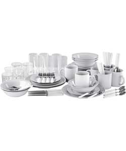 60 Piece Dinner Starter Set - White