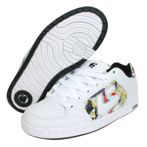 Mens Etnies Pace Skate Shoe White/black/print 95