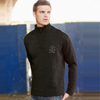 1/4 Zip Knit Top - Charcoal Marl.