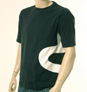 Mens Navy & White Round Neck Cotton T-Shirt