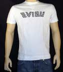 Mens White Short Sleeve Cotton Racing T-Shirt