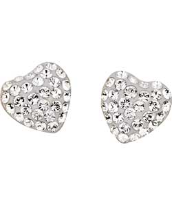 9ct Gold and Swarovski Crystal Heart Stud