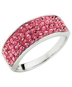 Sterling Silver Pink Crystal Ring