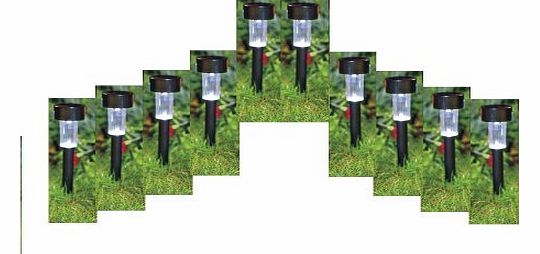 Outdoor Solar Powered Bollard Ground/Driveway/Path Garden Lighting - PACK of 12