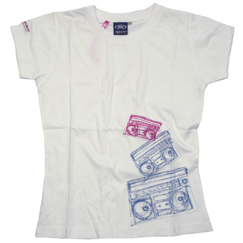 Ladies Ex Raw State Beat Tee White