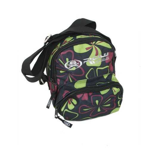 Ladies Ex Raw State Hula Shoulder Bag Black / Green Print