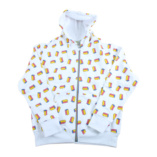 Ladies Ex Raw State Tic Tac F/zip Hoody White