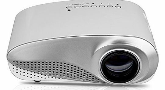 HD LED Projector LED/LCD Portable Mini Multimedia Projector AV /USB/VGA/HDMI/SD Home Theater480*320 for DVD PC USB Flash (White)