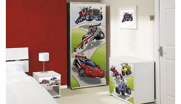 Car Design Childrens/Kids White Bedroom Furniture Sets