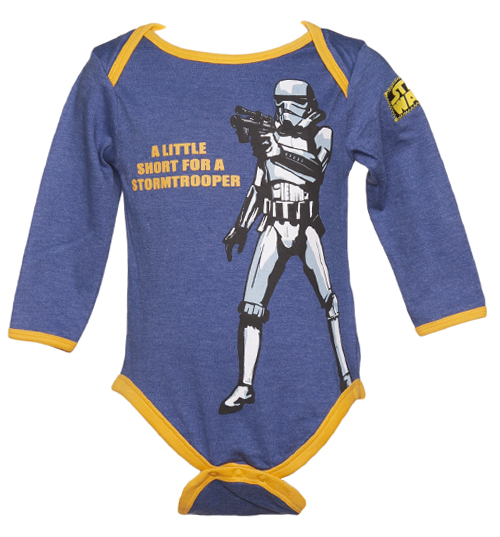 Kids Blue Marl Stormtrooper Star Wars Babygrow