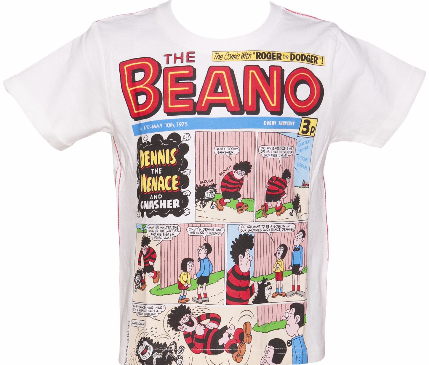 Kids White Comic Cover Dennis The Menace T-Shirt