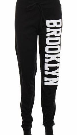 Fahion Paradise Women Ladies Jogger Gym Jog Runnung Brooklyn Trouser Full Length Bottom Trousers Brooklyn Black M/L