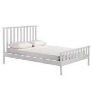 KING BED, WHITE & MATTRESS