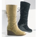 womens rapper suede high leg boot