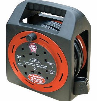 Faithfull Power Plus CR15MER 13A / 240V 15m 4-Socket Easy Reel Cable Reel