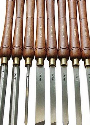 Faithfull WCTSET8B HSS Turning Chisel Wooden Boxed Set (8 Pieces)