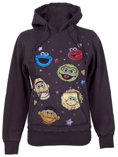 Ladies Heavyweight Sesame Street Faces Hoodie