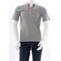 Vintage hard collar polo grey