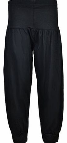 NEW Girls Harem Alibaba Pant Trouser Age 7-13 YEARS (11-12, Plain Black)