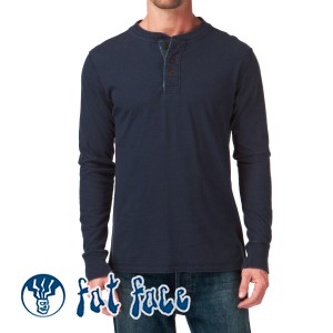 T-Shirts - Fat Face Plain Henley Long