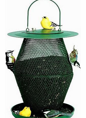 Two Tier Lantern Bird Feeder in Forest Green