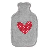 Red Spot Heart Hot Water Bottle