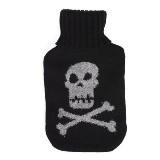 Skull and Cross Bones Hot Water Bottle - Silver